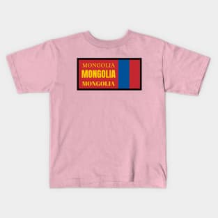 Mongolian Flag Colors Kids T-Shirt